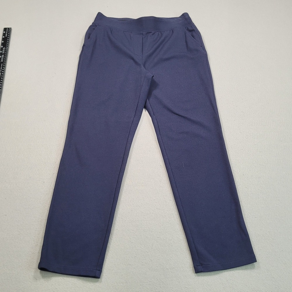 White House Black Market Womens Navy Blue Straight Leg Comfort Stretch Pants 6